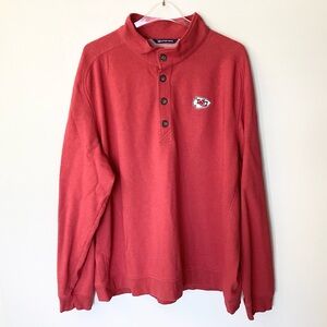 Cutter & Buck Kansas City Chiefs Saturday Mock Neck Pullover Sweatshirt - XXXL